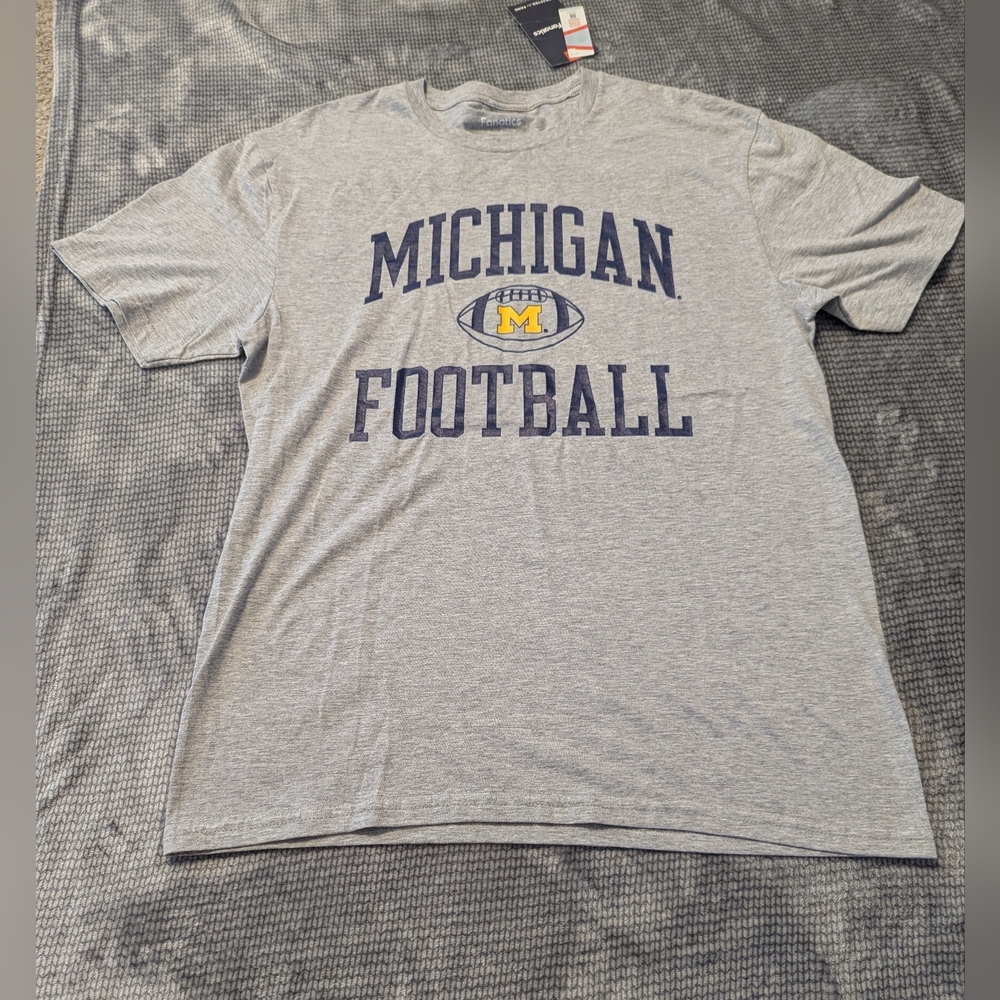 Women's Gray Michigan Football T-Shirt Sz: M NWT